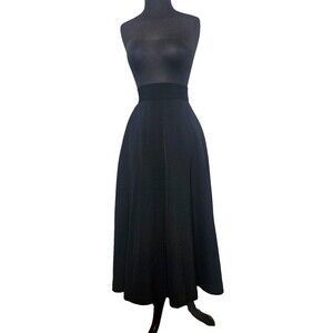 Vtg YOHJI YAMAMOTO Gothic Wool Wrap Skirt S Black Made in France Midi Full Aline